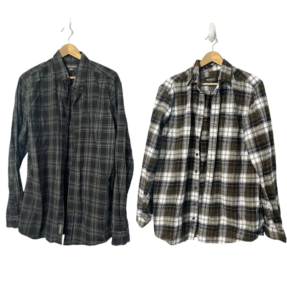 Eddie Bauer Set of 2 100% Cotton Flannels - Men’s Tall Large